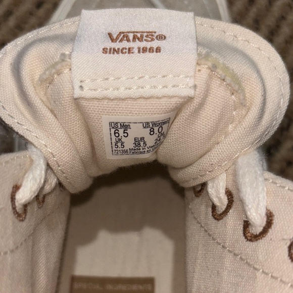 Vans Beige High-Top Sneakers with White Accents - Picture 5 of 5
